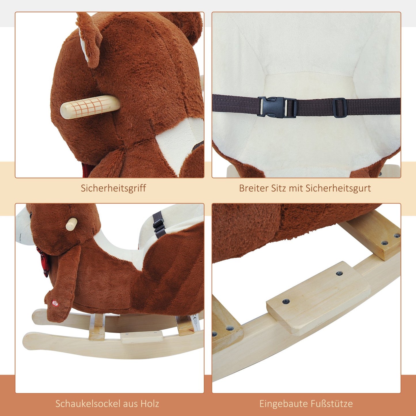 Plush rocking horse toy with singing - perfect Christmas present