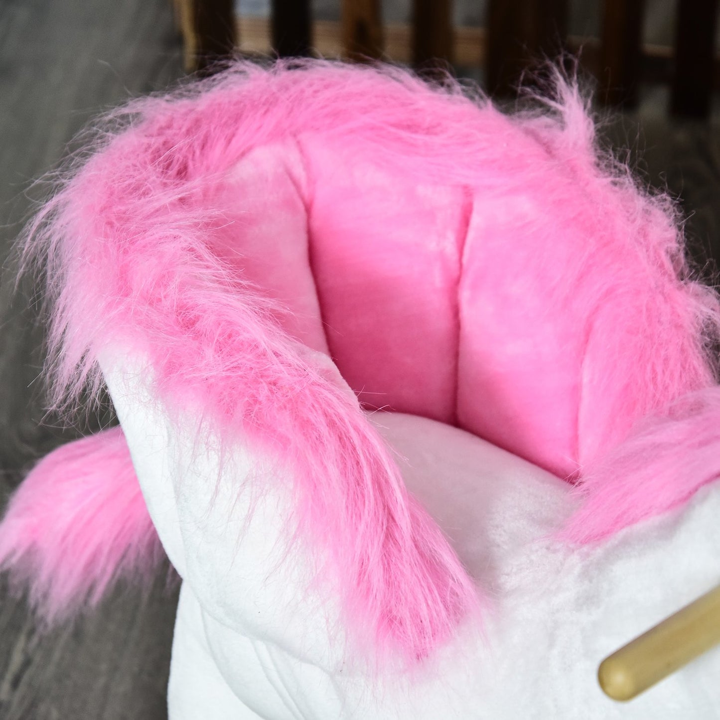 Children's pink & white rocking horse, 65 x 32 x 55 cm