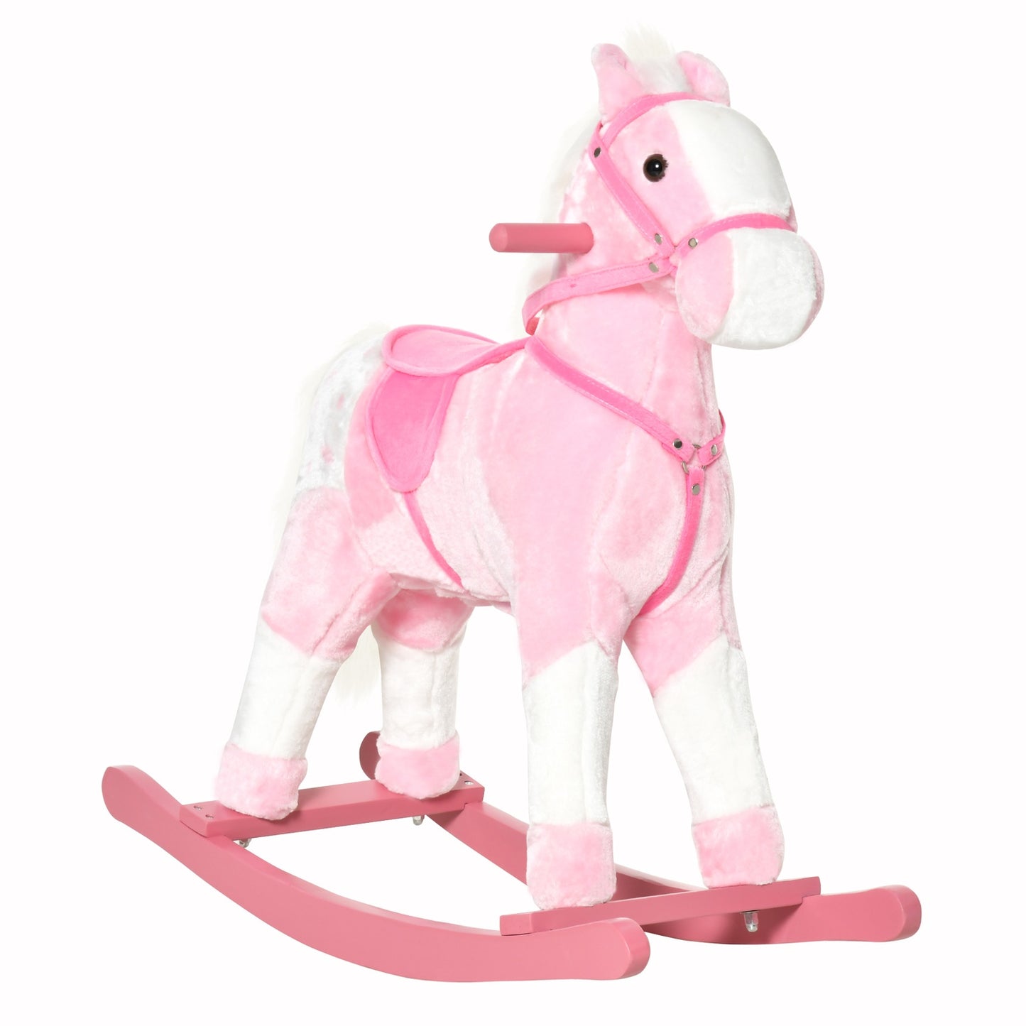 Pink rocking horse toy with sound, 74x28x65 cm