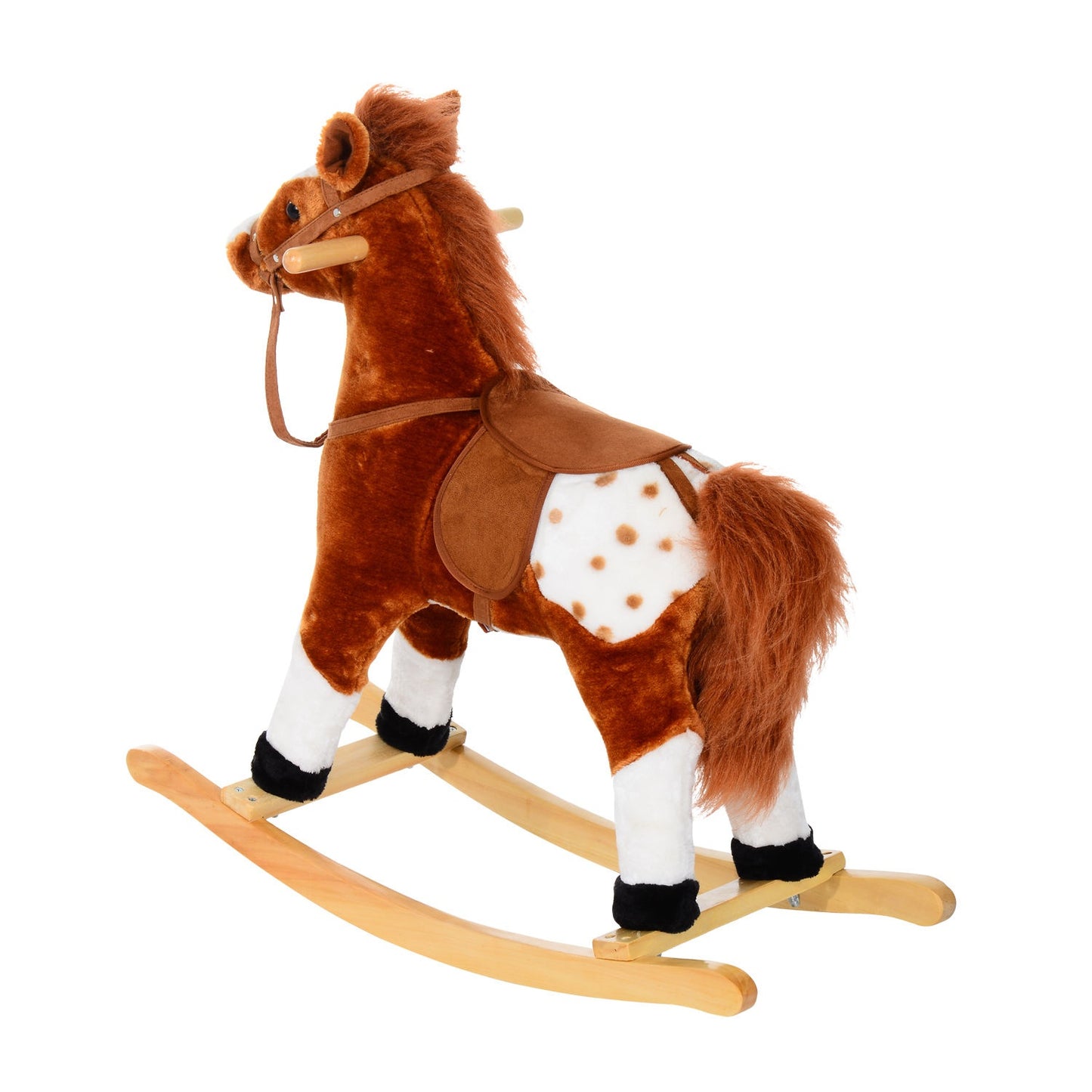 Brown rocking horse toy for children, 3+ years, 74x28x65cm