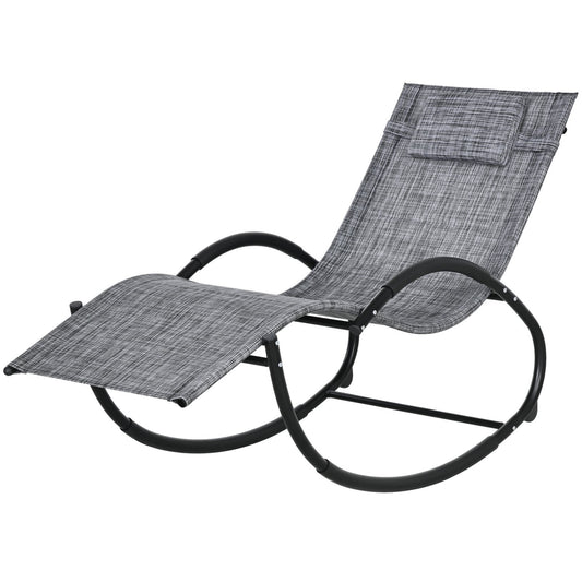 Gray rocking chair with cushion - 155 x 61 x 88 cm