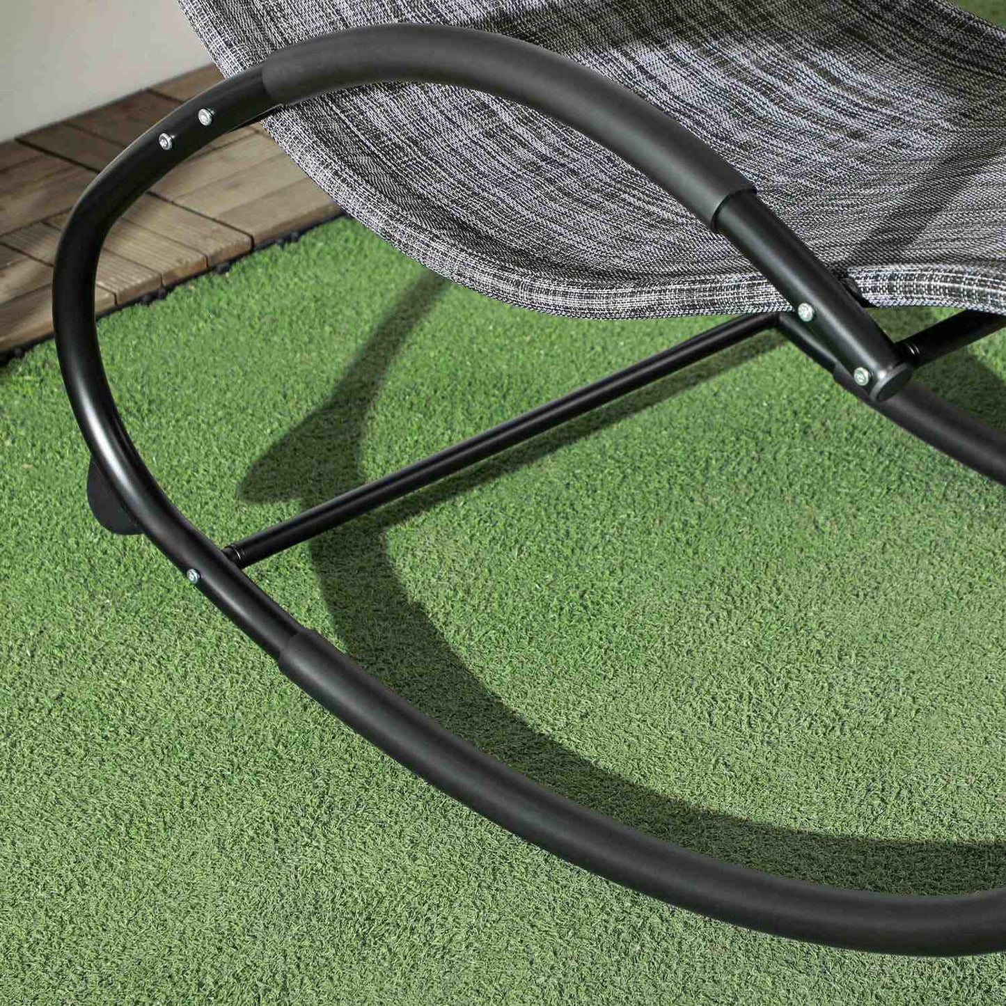Gray rocking chair with cushion - 155 x 61 x 88 cm
