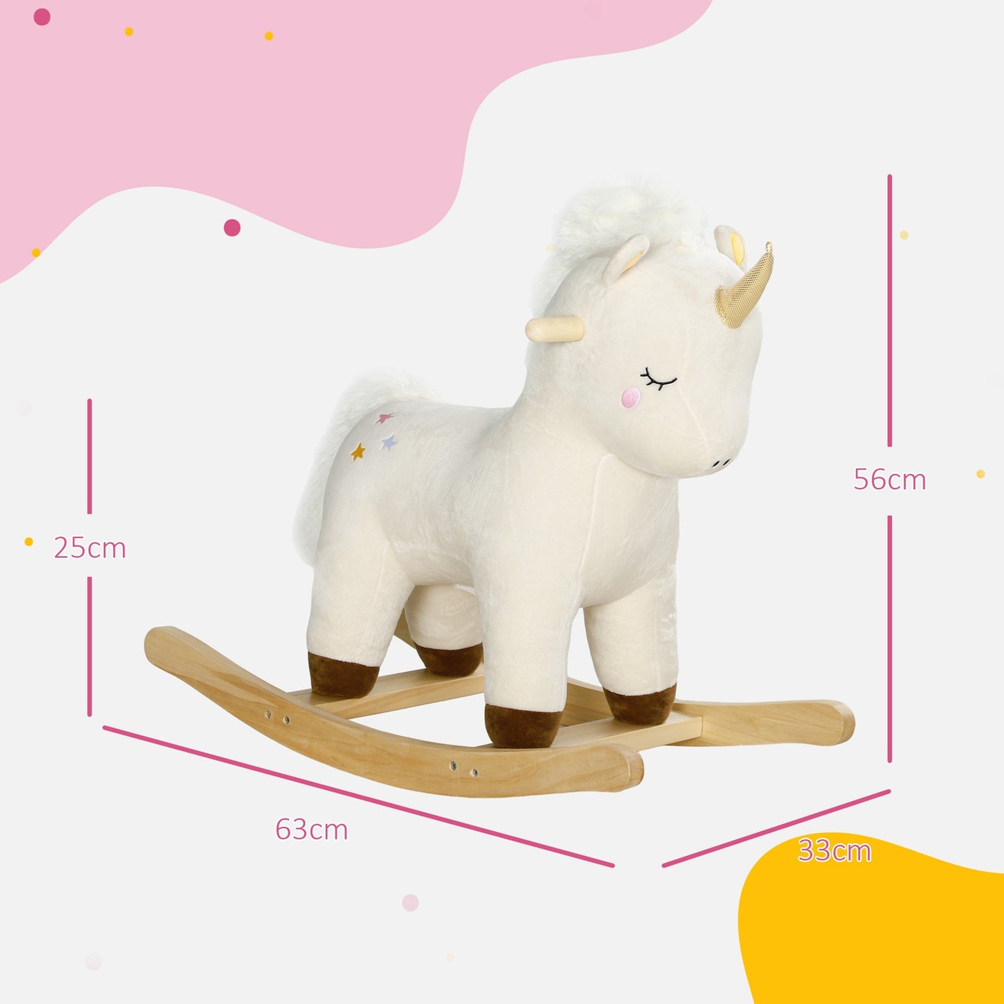 Unicorn Rocking Toy with Sound - Plush Seat for Toddlers