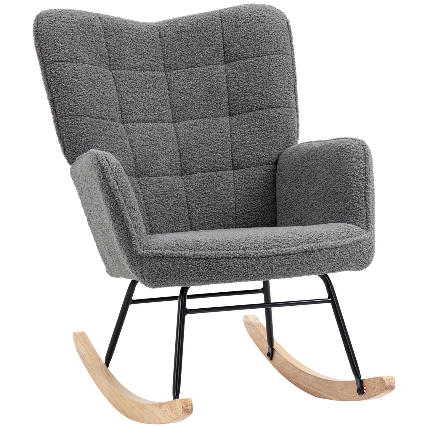Rocking Accent Chair, dark gray berber fleece, 71x92x101 cm
