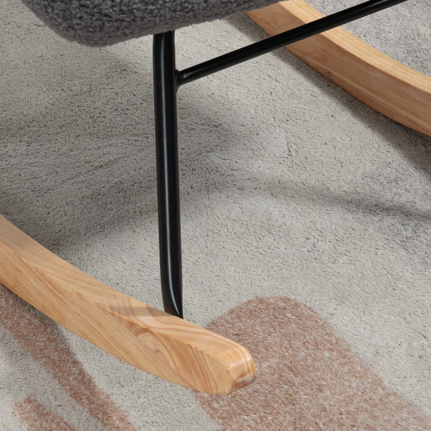 Rocking Accent Chair, dark gray berber fleece, 71x92x101 cm