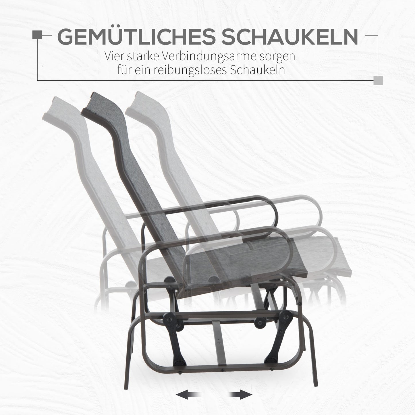 Outdoor garden rocking chair - metal, relaxing, 60x75x104cm