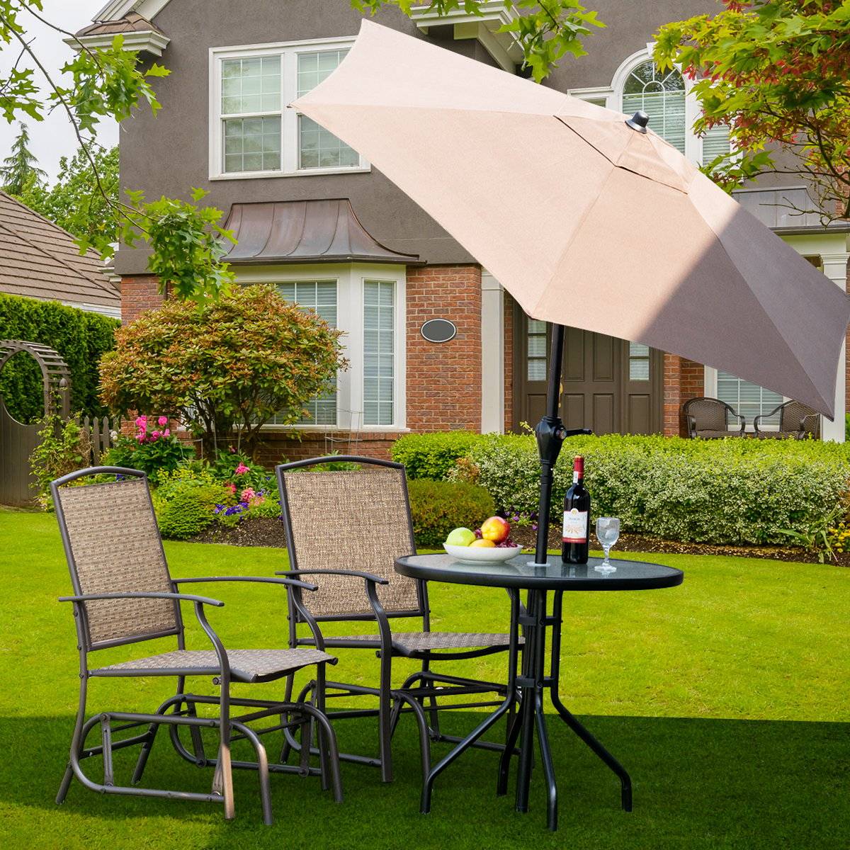 Rocking chair garden swing chair patio chair relaxation chair brown