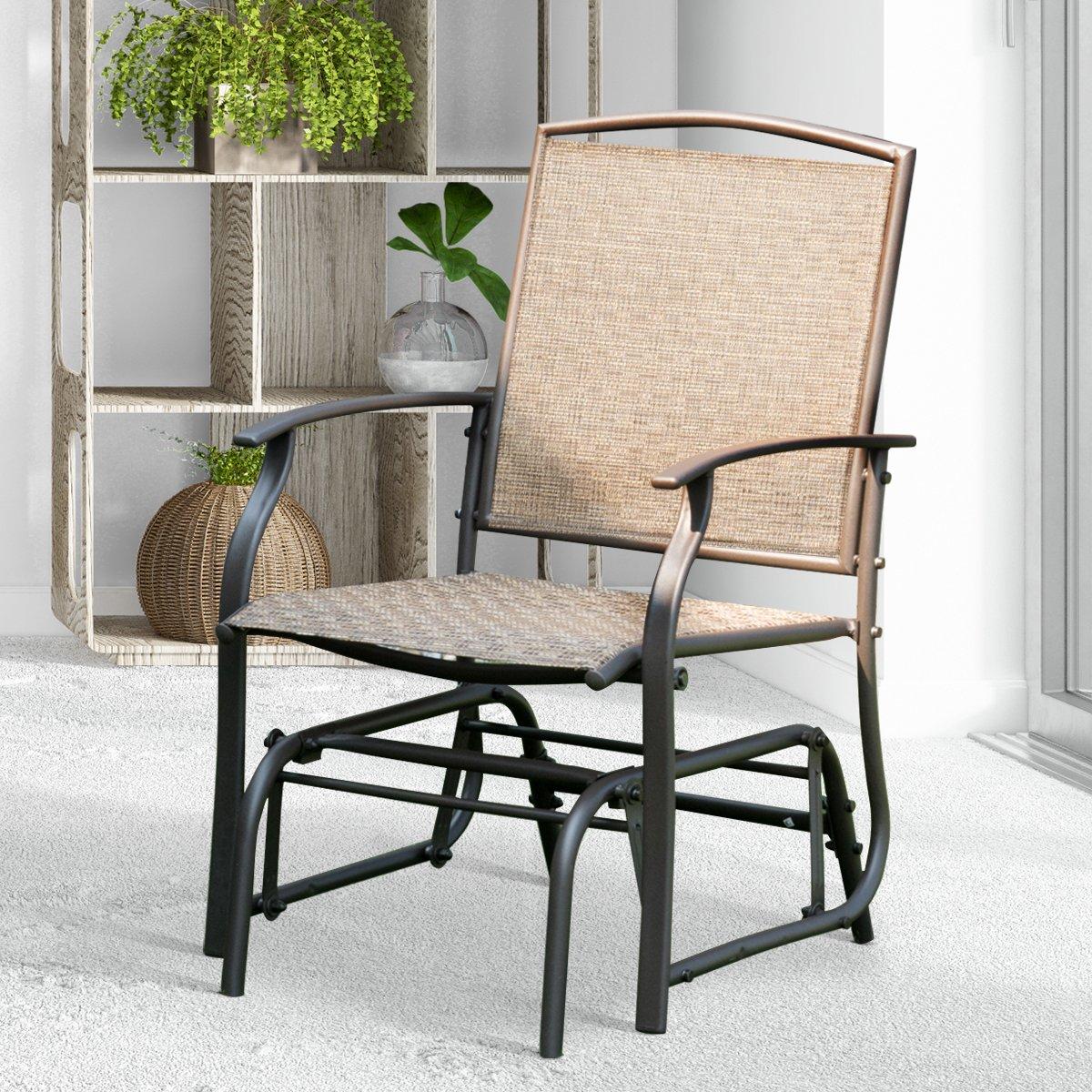Rocking chair garden swing chair patio chair relaxation chair brown