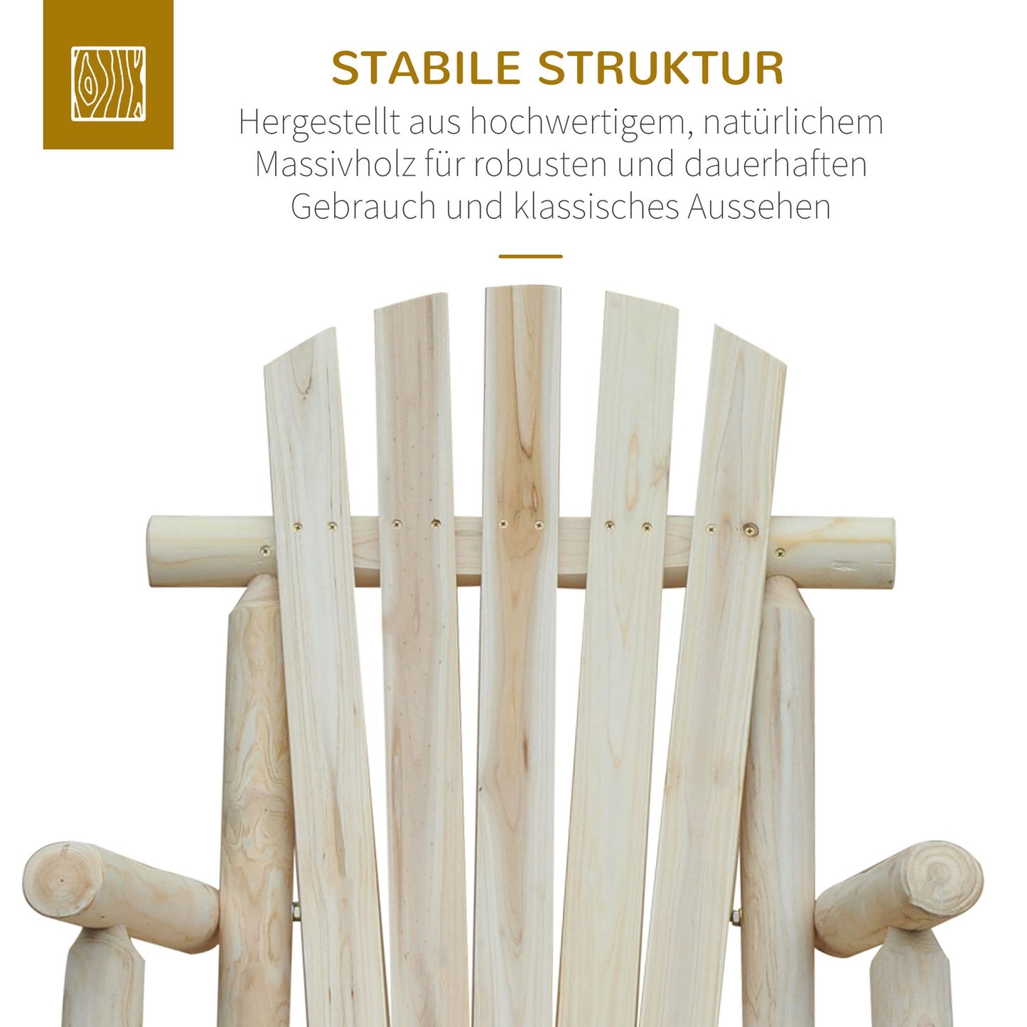 Garden rocking chair – Relaxing natural spruce wood