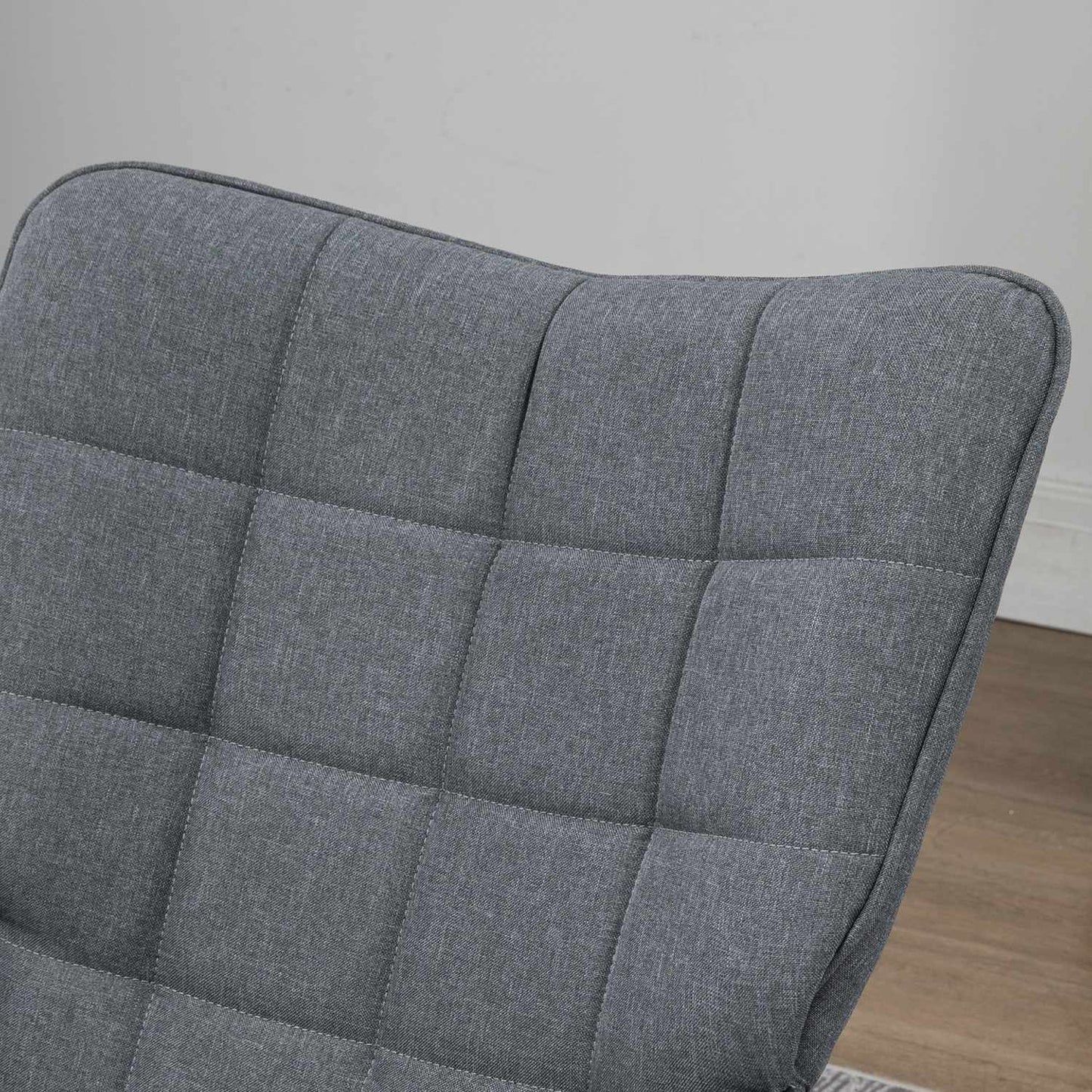 Rocking chair with linen look, 130 kg capacity, plus stool