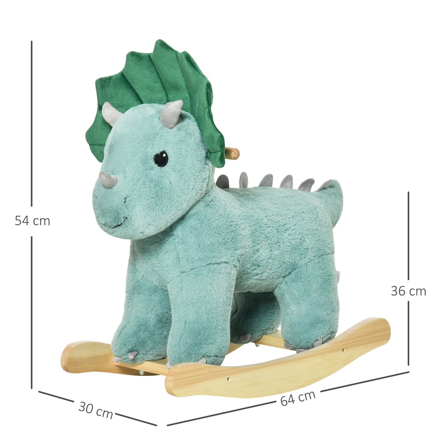 Dark green rocking horse for children, Stall & Seker, 64x30x54 cm