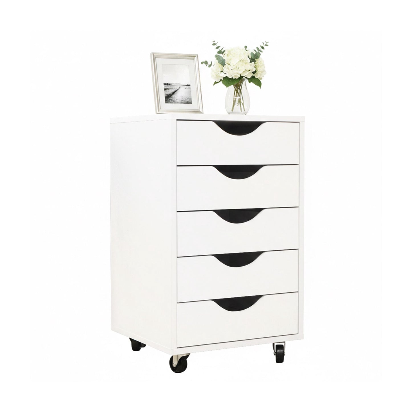 Roll Container with 5 Drawers, Mobile Office Storage