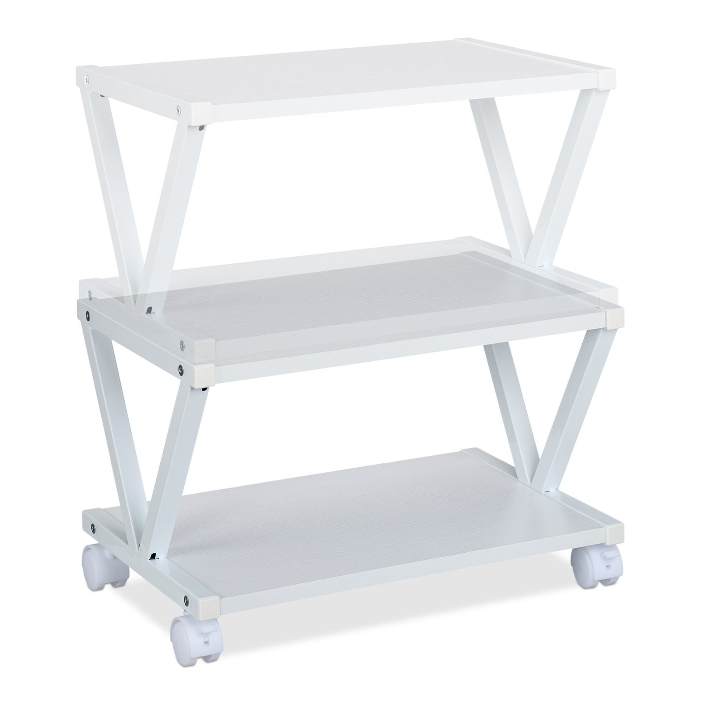 Rollable Printer Stand with Wheels and Shelves