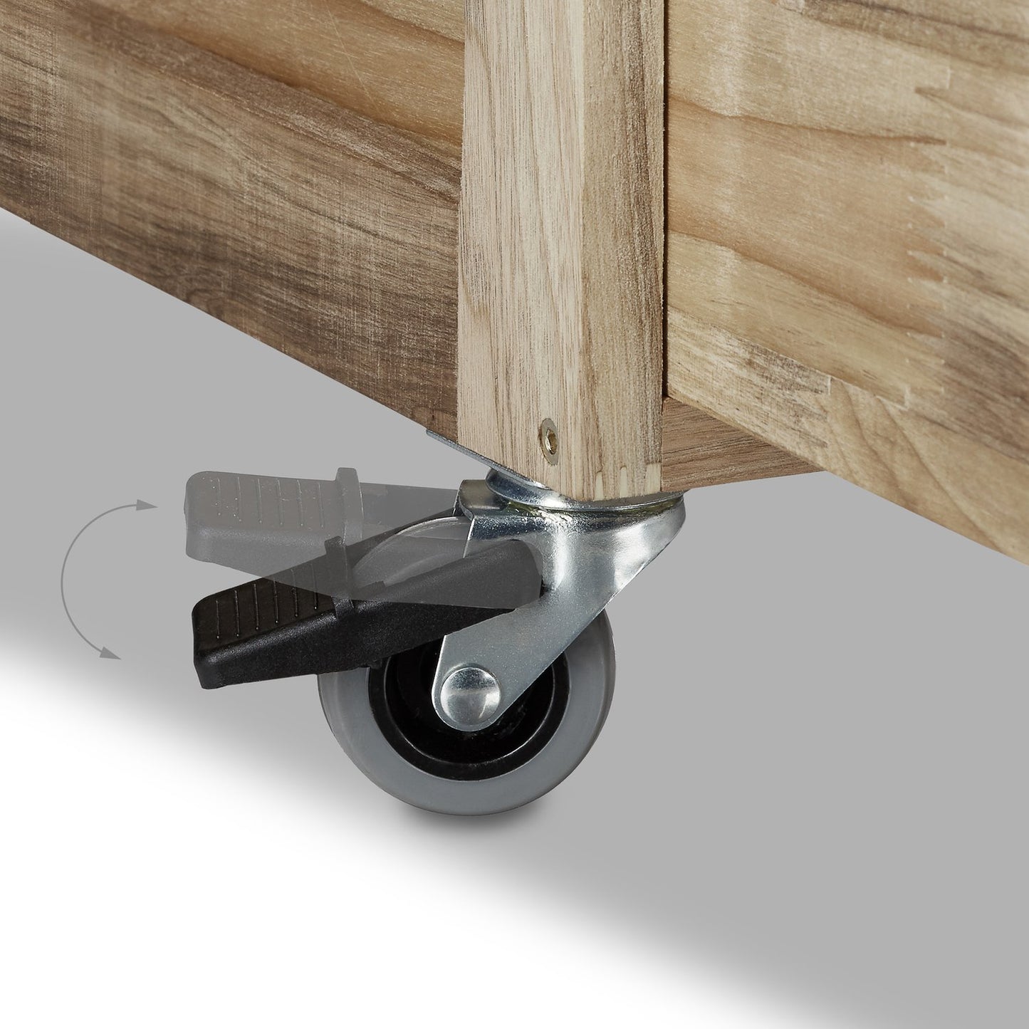 Roll container 3 compartments walnut