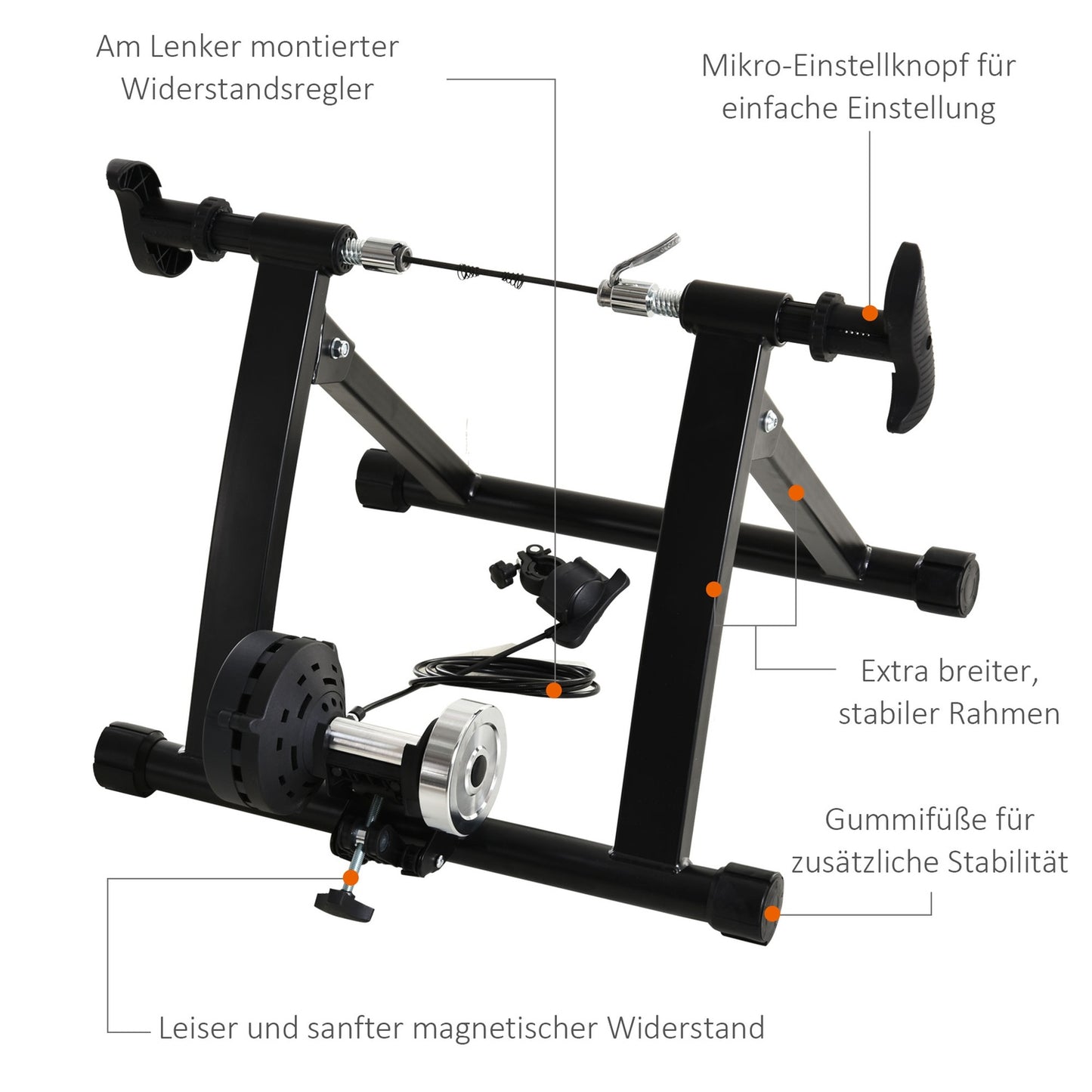 Magnetic foldable bike trainer for 26""-28""/700C wheels