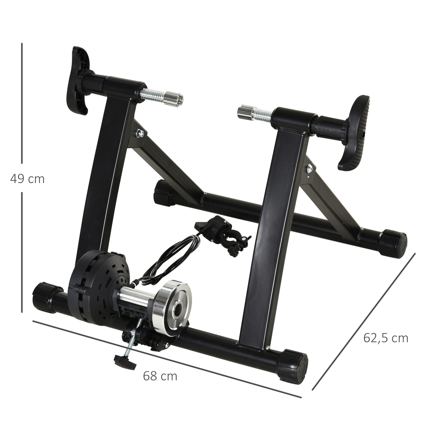 Indoor Bike Trainer - Magnetic, Collapsible, 26""-29"" Wheels