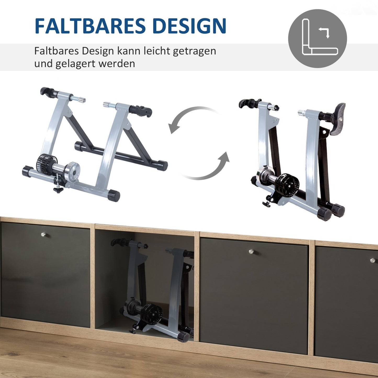 Indoor bike trainer, foldable magnetic brake, steel