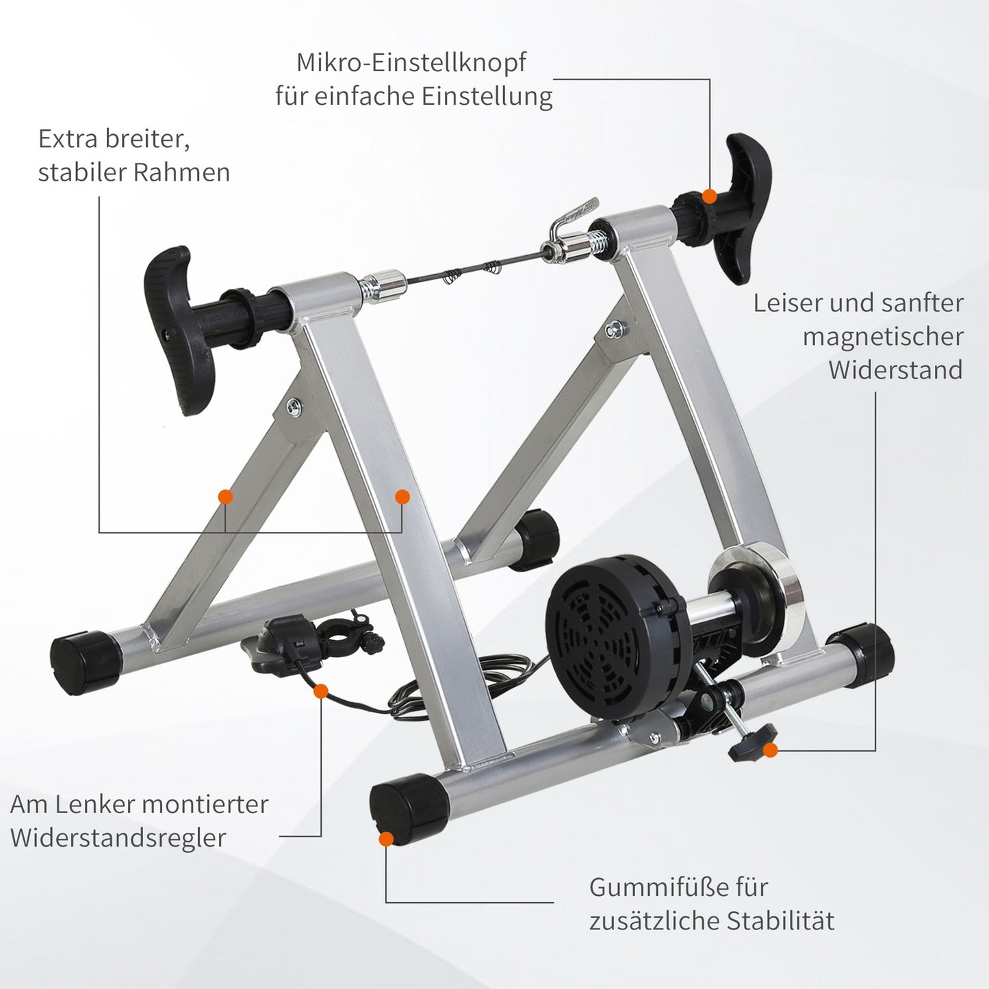 Indoor bike trainer, foldable magnetic, fits 26""-28"" wheels