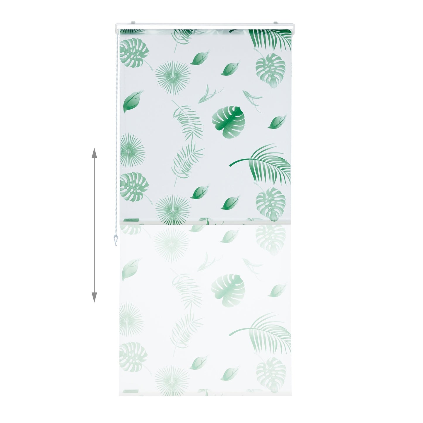 Roller blind for shower Leaves green