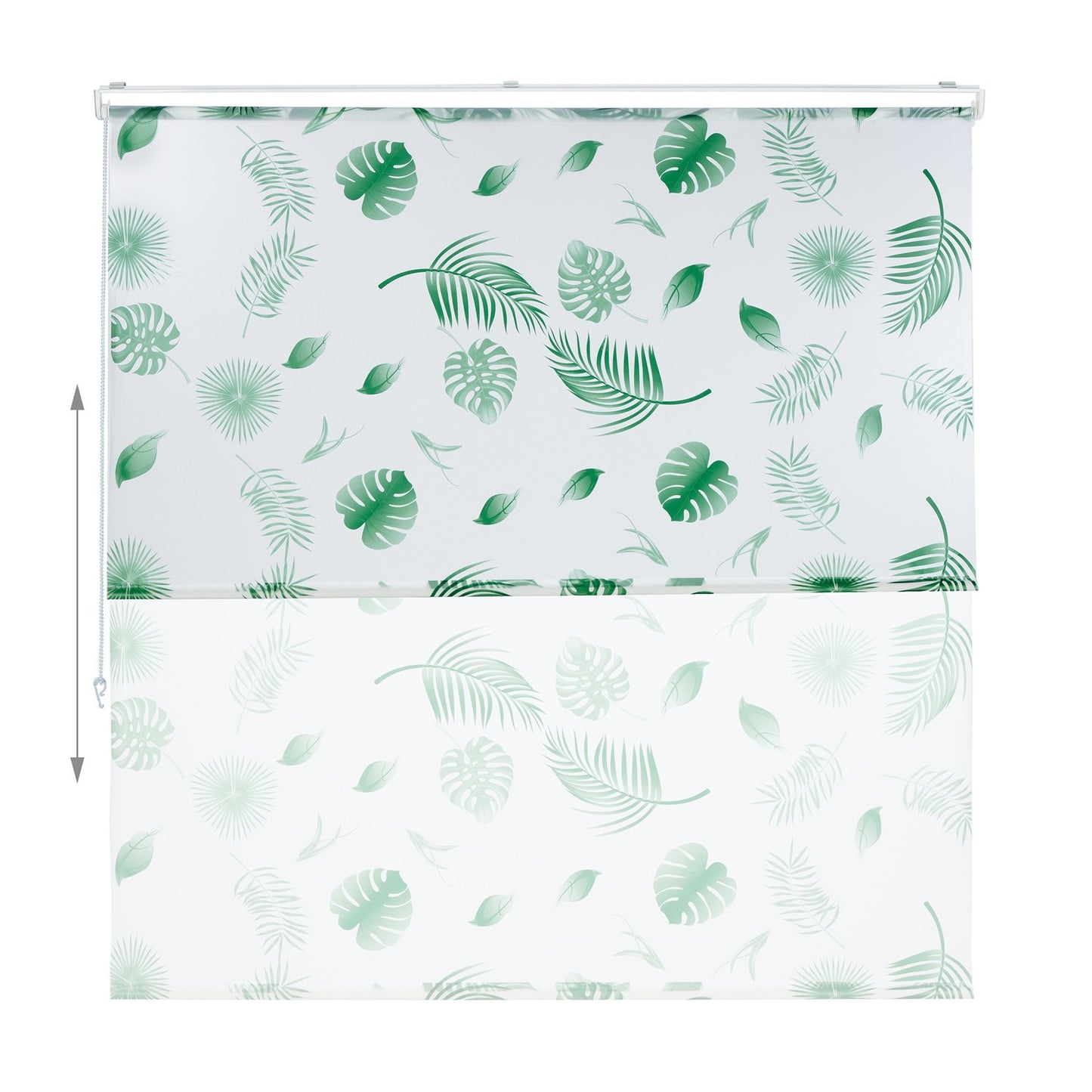 Roller blind for shower Leaves green