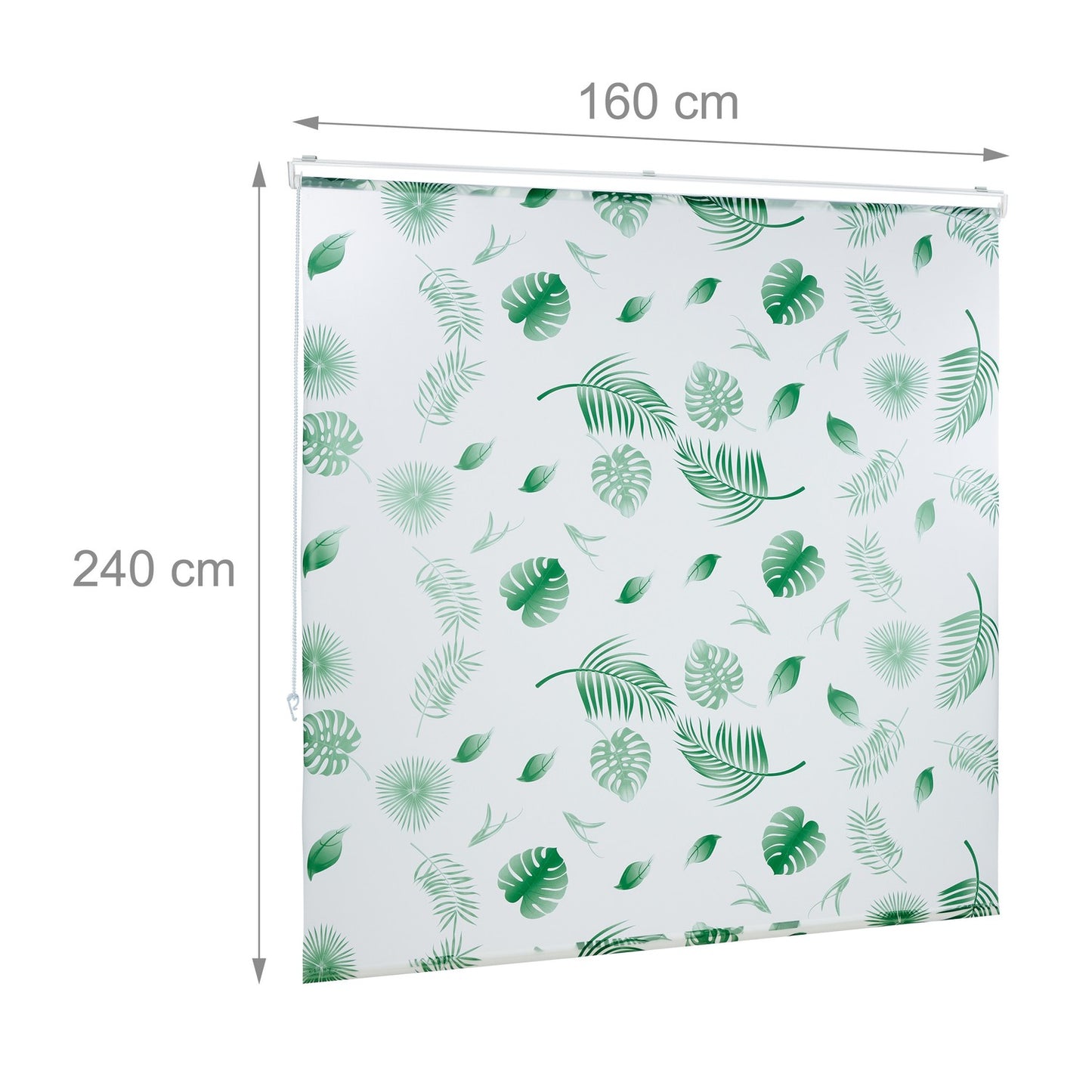 Roller blind for shower Leaves green