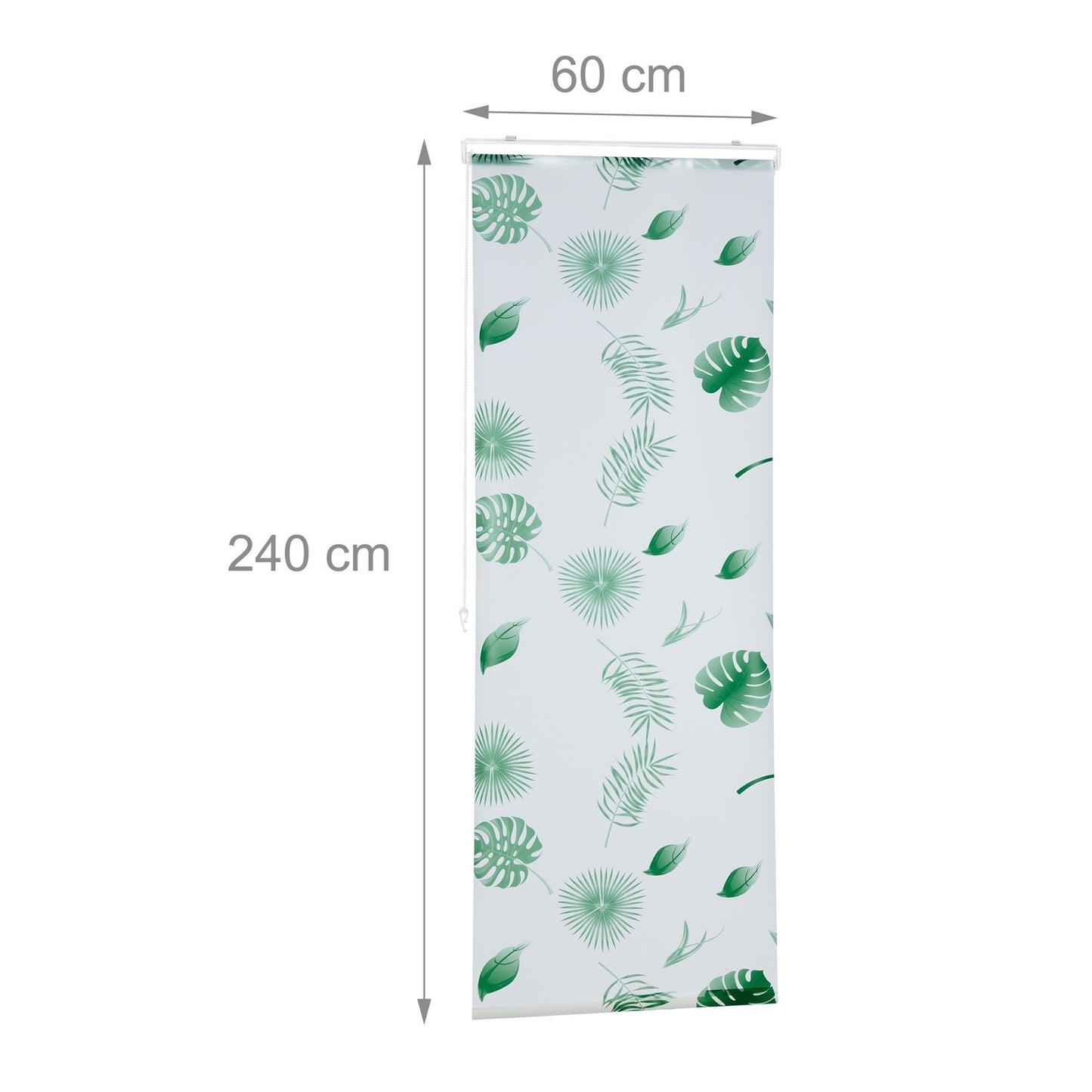 Roller blind for shower Leaves green