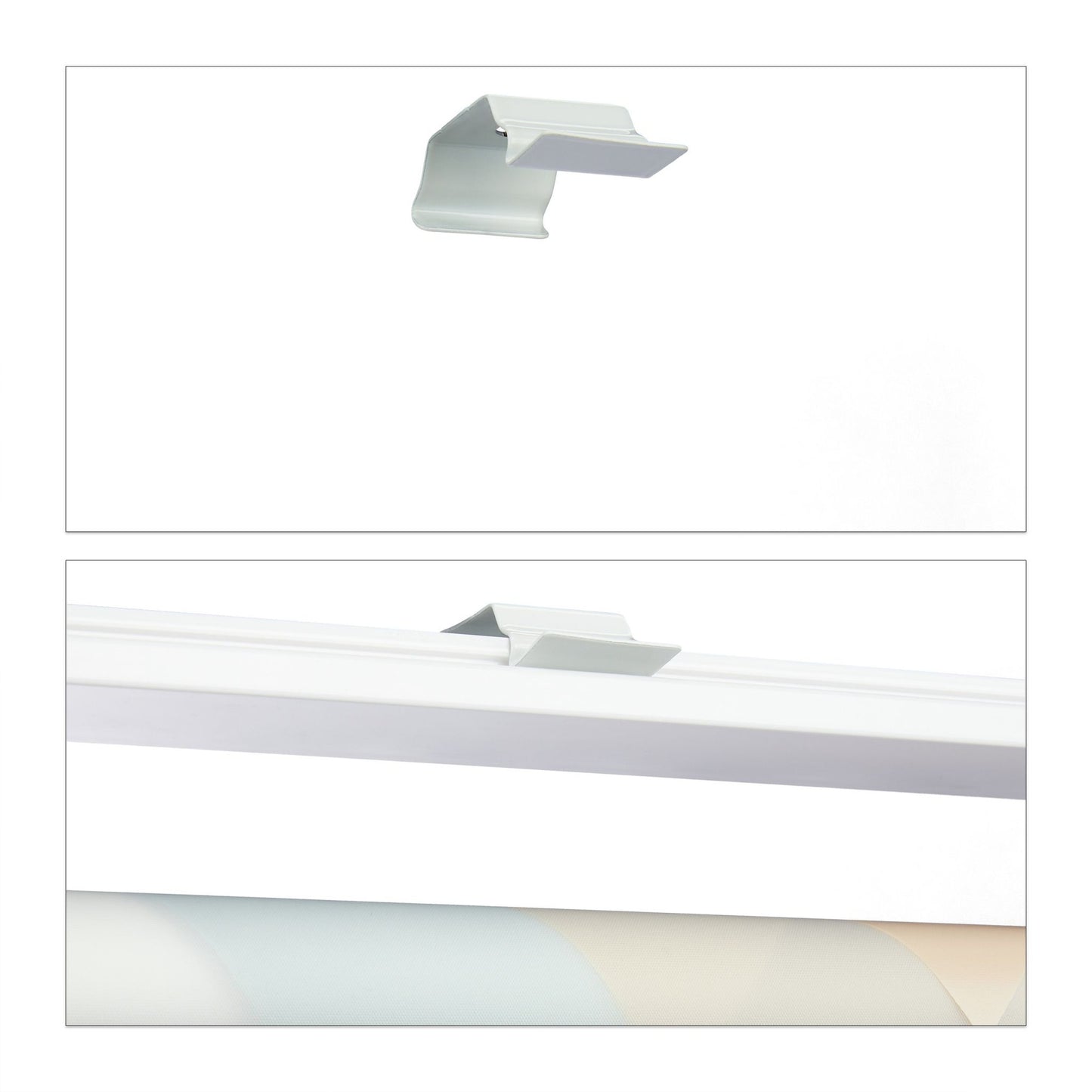 Roller blind for shower with geometric design