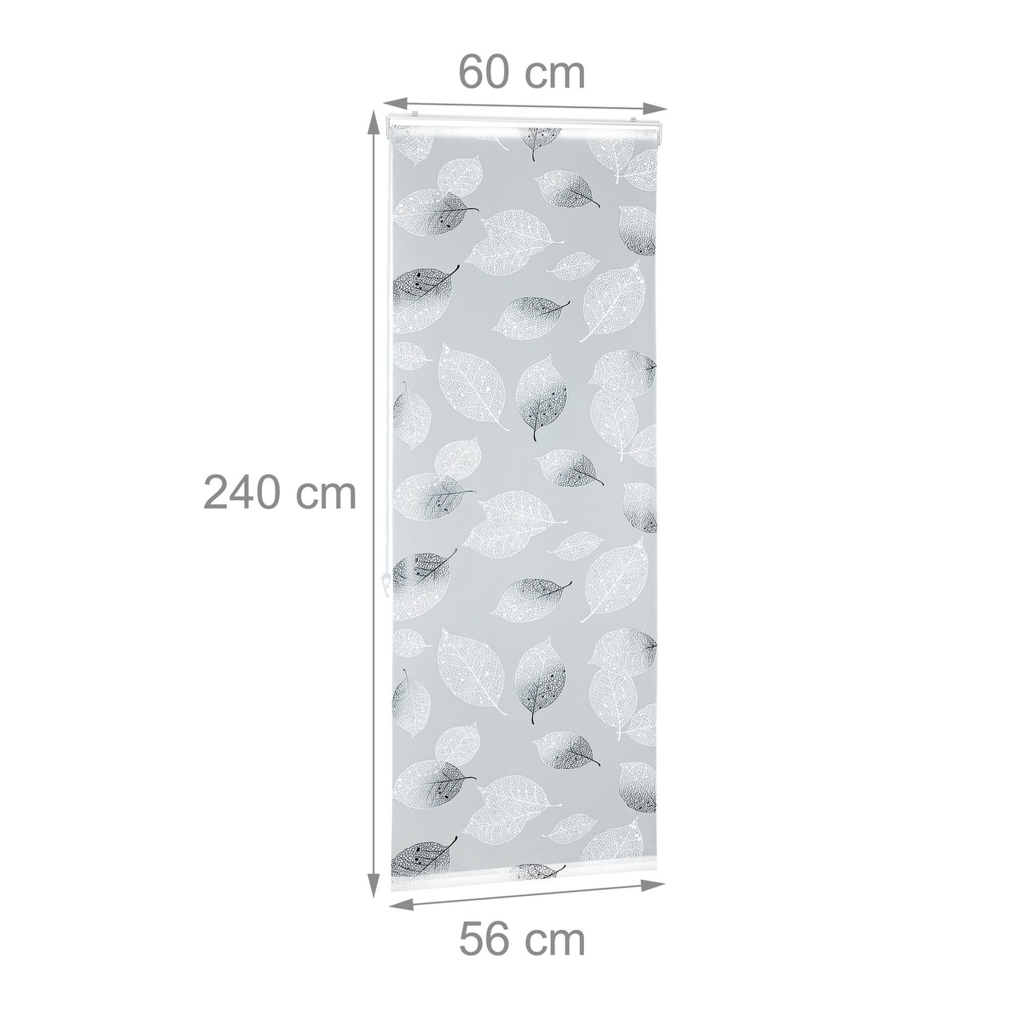 Roller blind for shower with leaf design