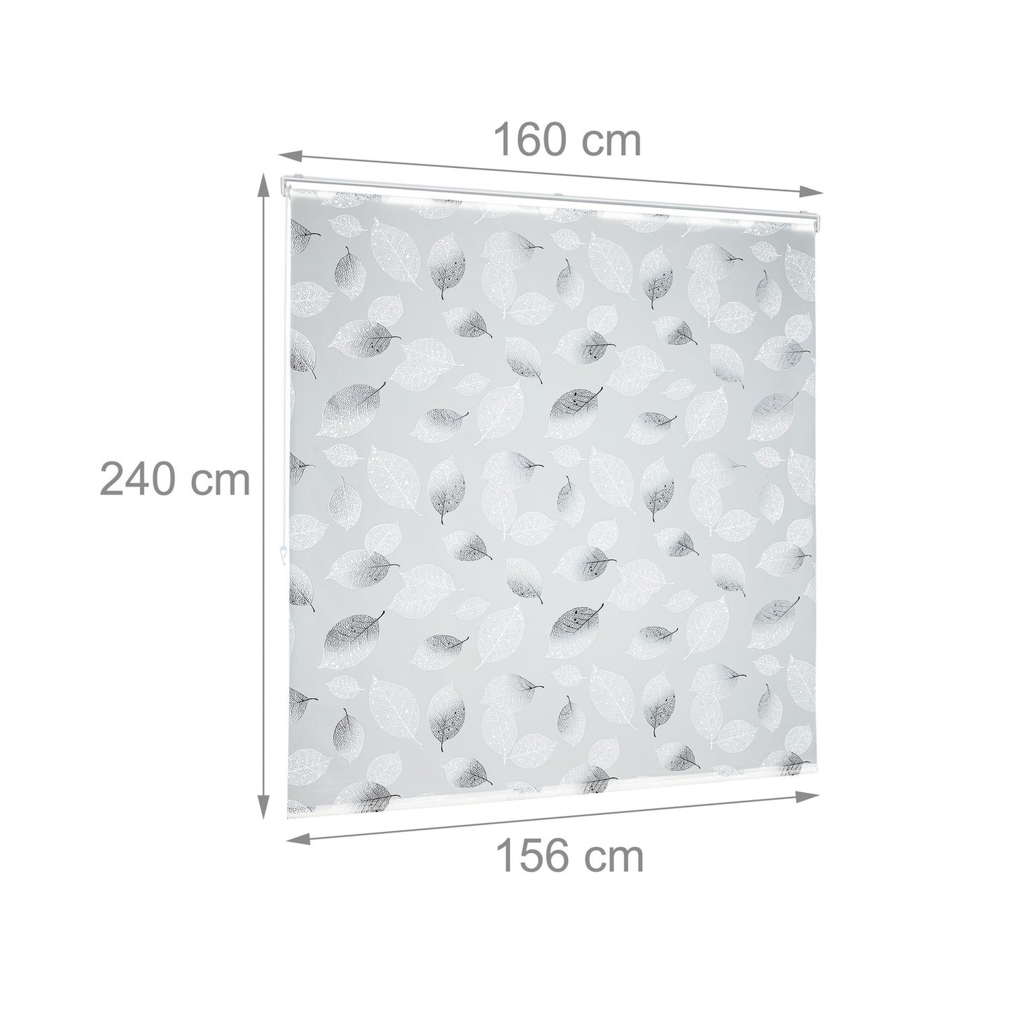 Roller blind for shower with leaf design