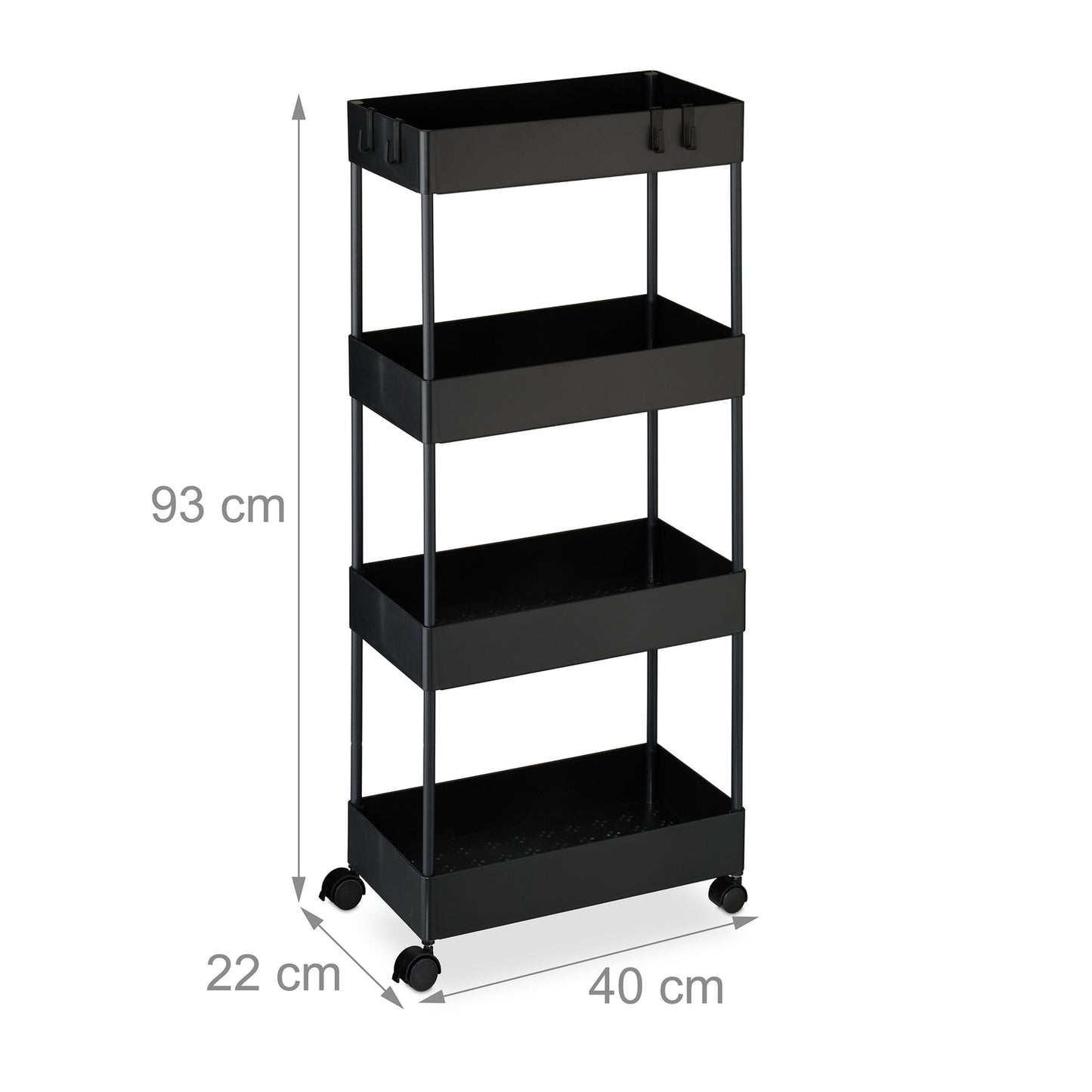 Rolling Cart with 4 Levels – Kitchen & Bathroom Storage