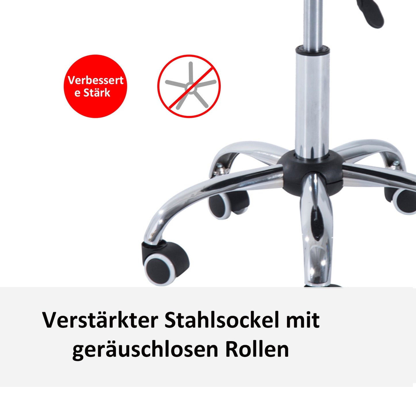 Height adjustable swivel stool - black PU & metal