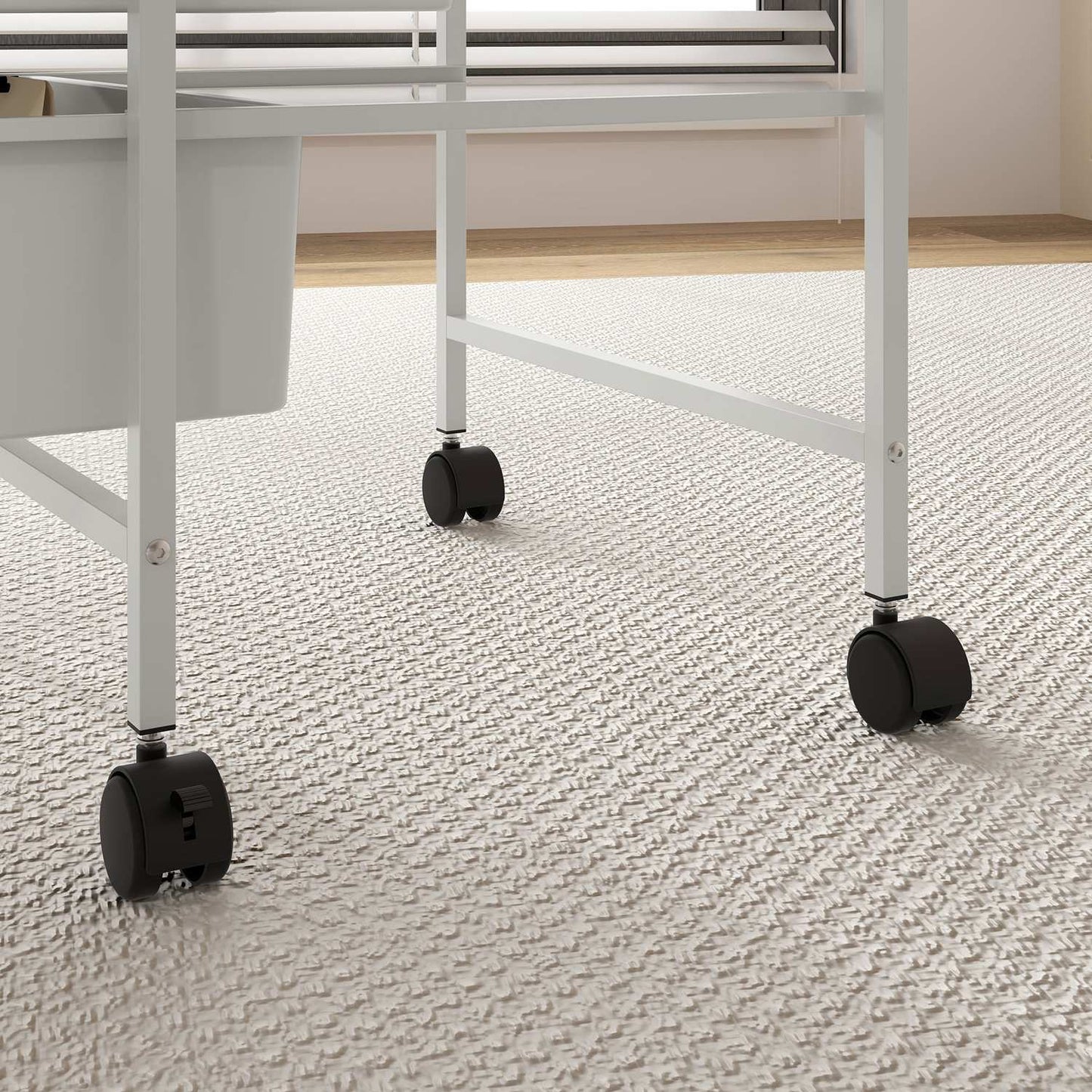 White 3-tier rolling storage trolley for kitchen & living room