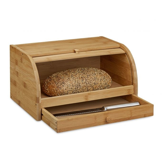 Rolling bread basket with drawer Bamboo