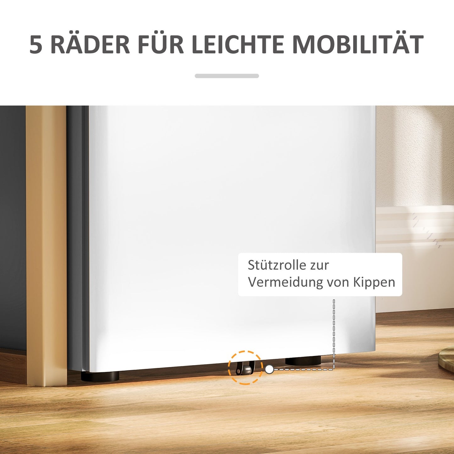 Lockable rolling filing cabinet, 3 drawers, steel, white/grey