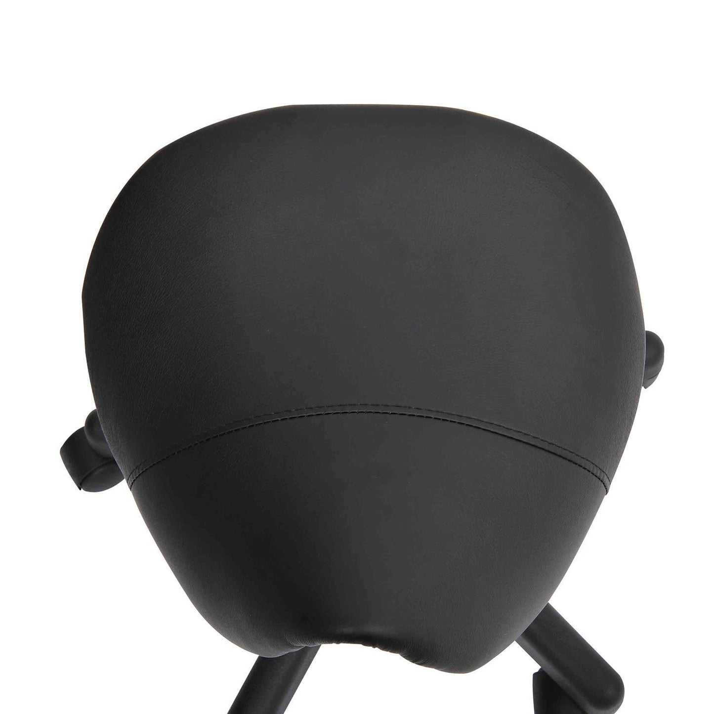 Height-adjustable swivel work stool, synthetic leather, black
