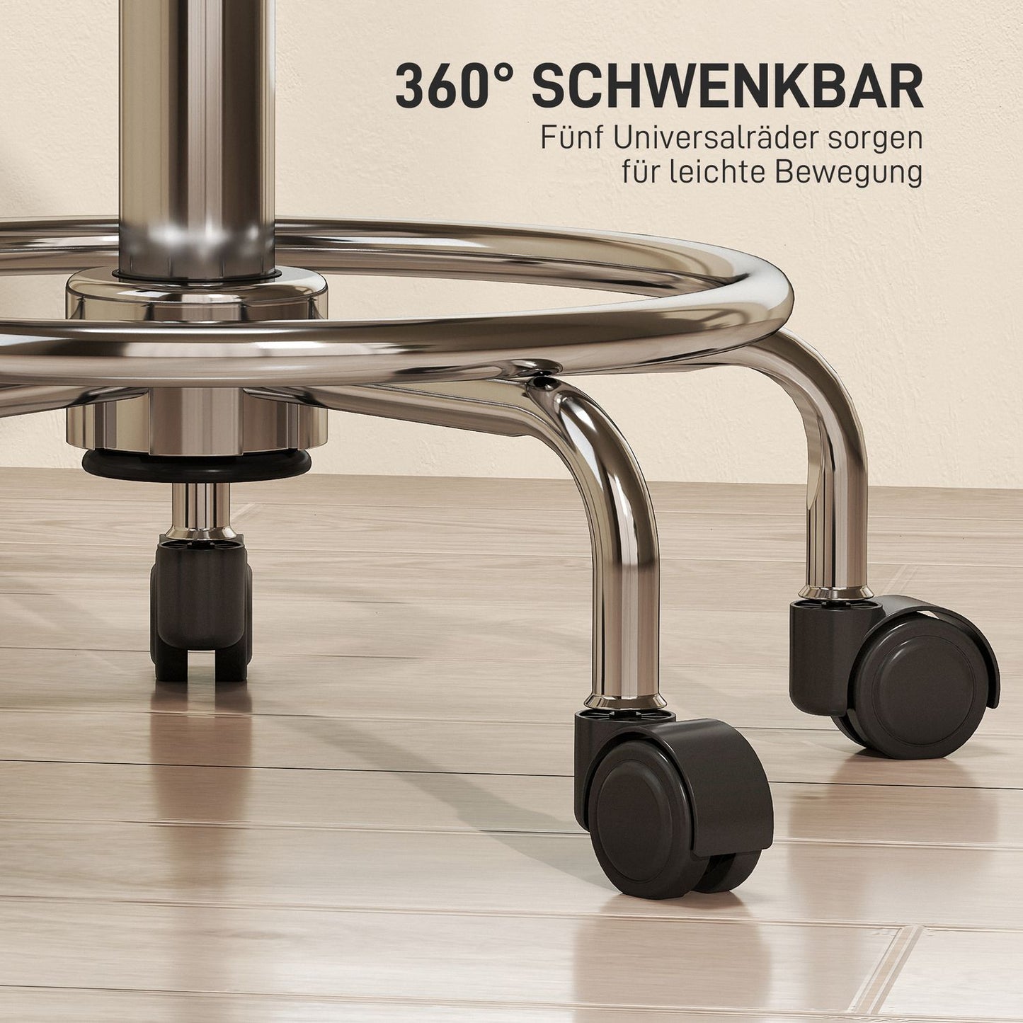 Adjustable height Swivel stool with backrest, black, 59-75 cm