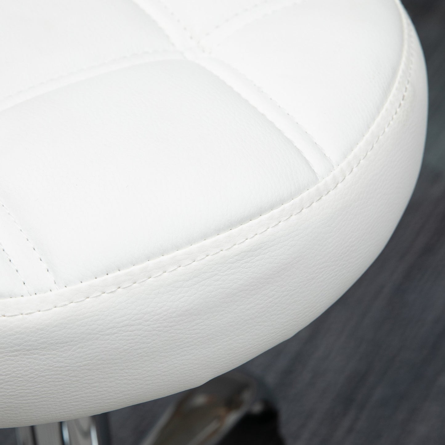 Adjustable white rotating stool in artificial leather - office and salon