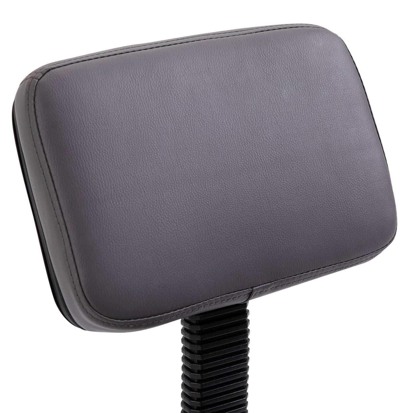 Height-adjustable rotating stool in gray artificial leather
