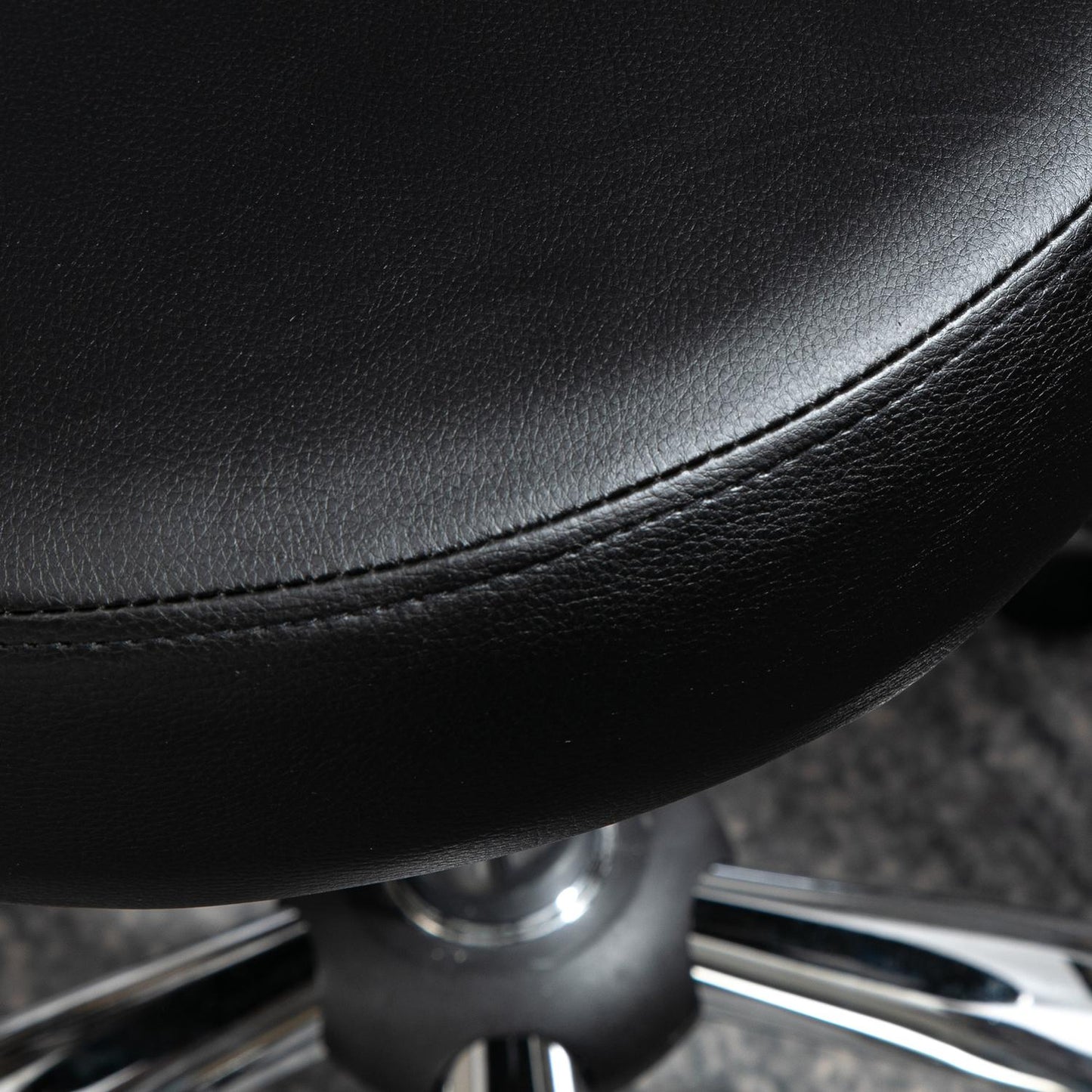 Rotating massage stool - adjustable ergonomic seat, black artificial leather