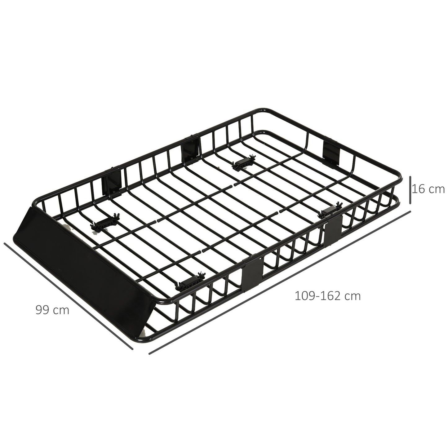 Universal Roof Rack Basket, Metal, Adjustable, 162x99x16 cm
