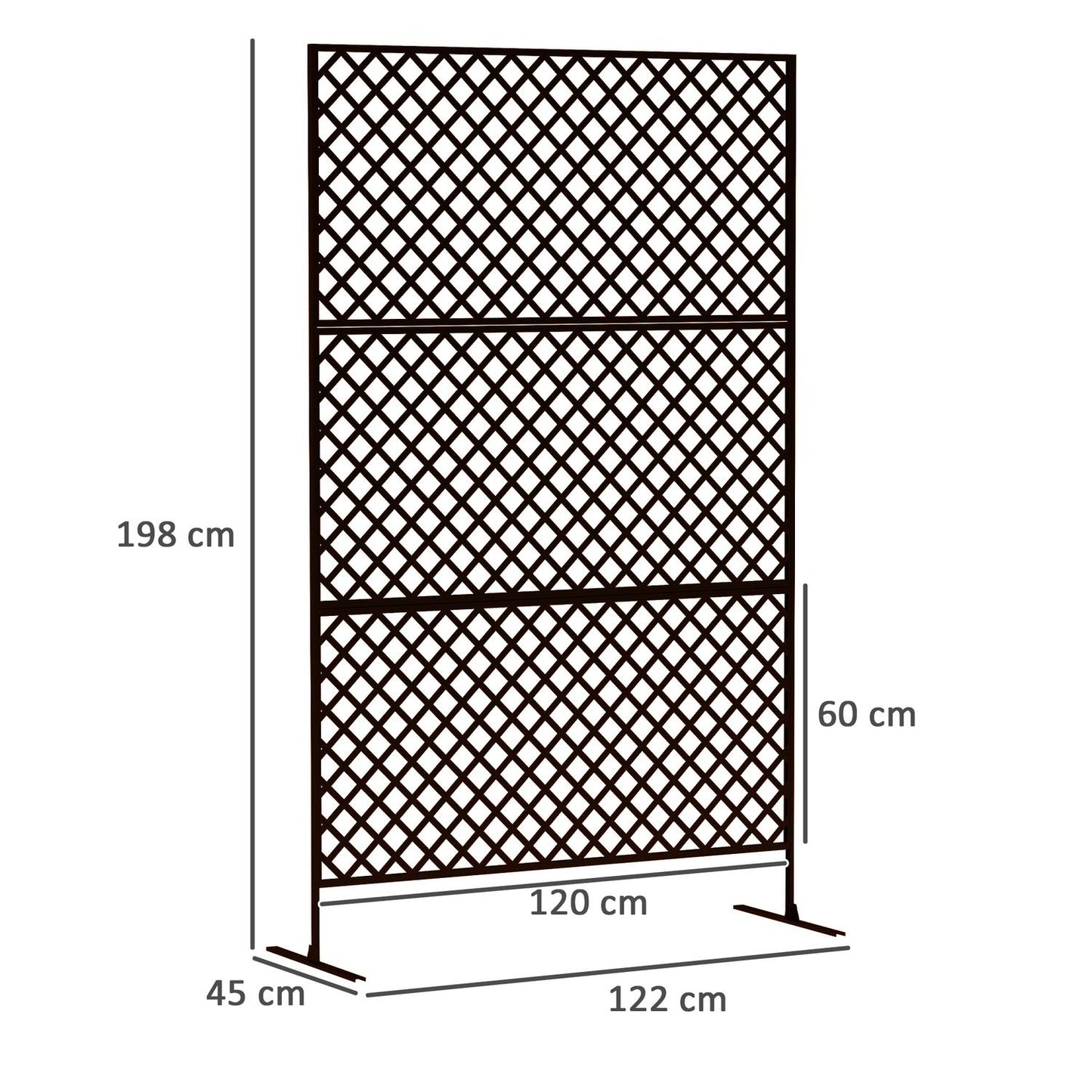 3-panel black room divider, 122 x 198 cm privacy screen