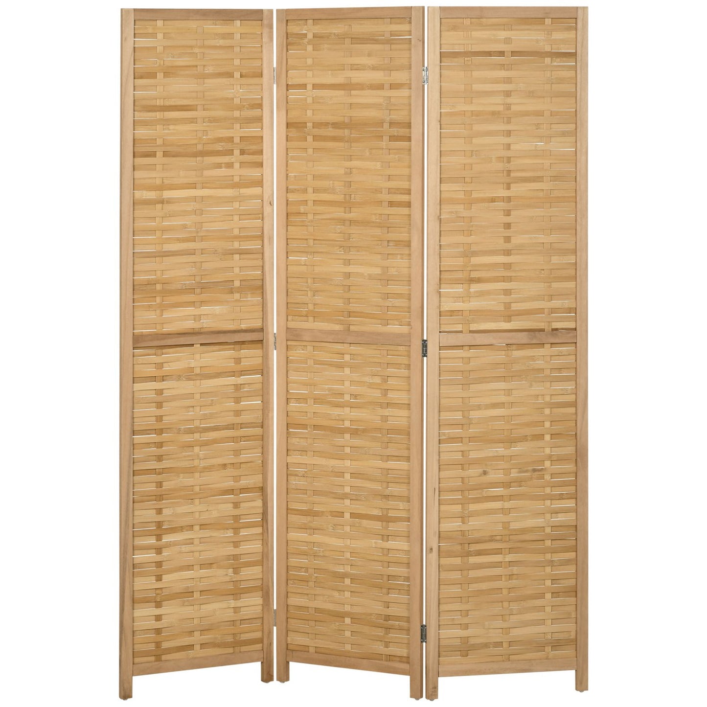 Foldable room divider in bamboo - 3-part privacy screen 120x170cm