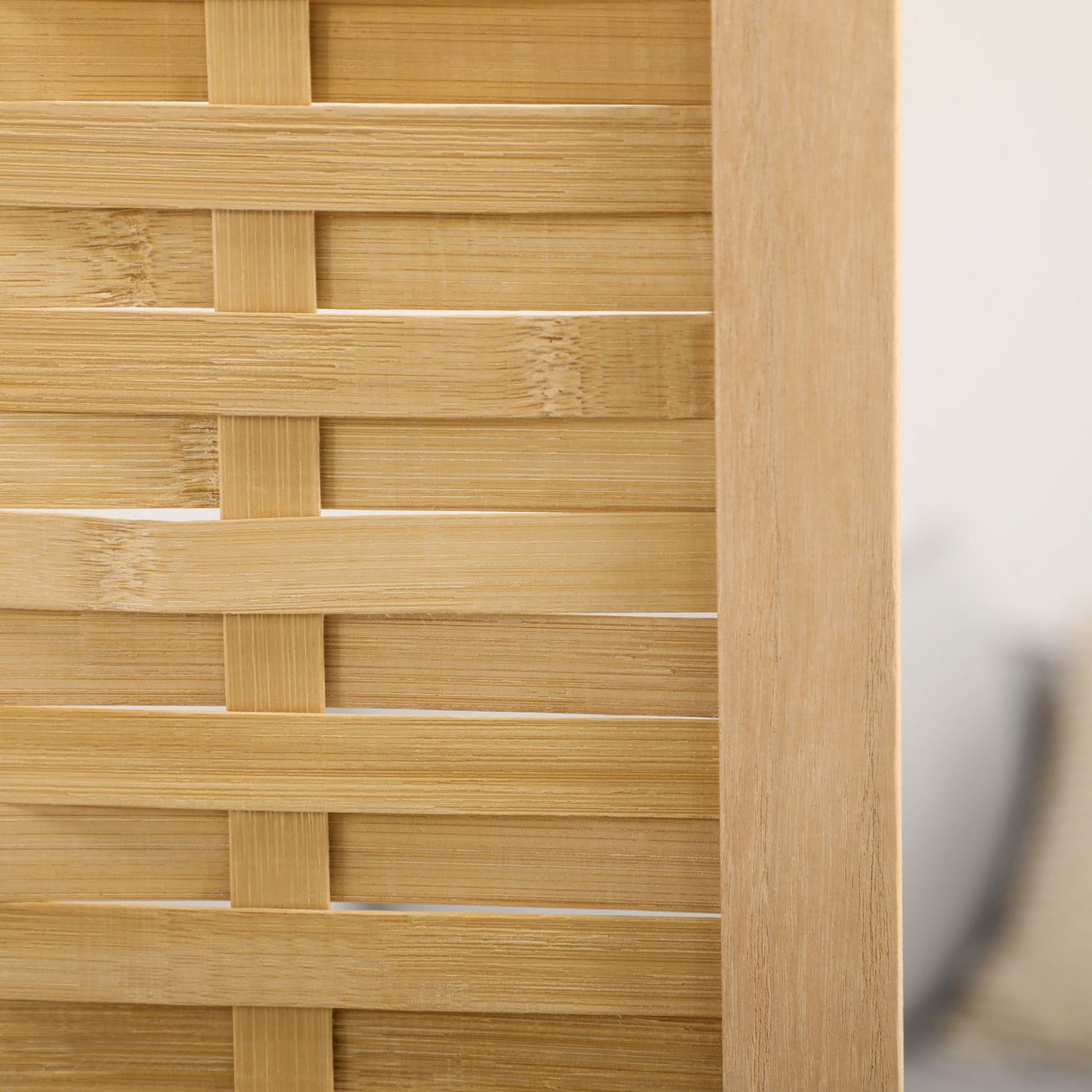 Foldable room divider in bamboo - 3-part privacy screen 120x170cm