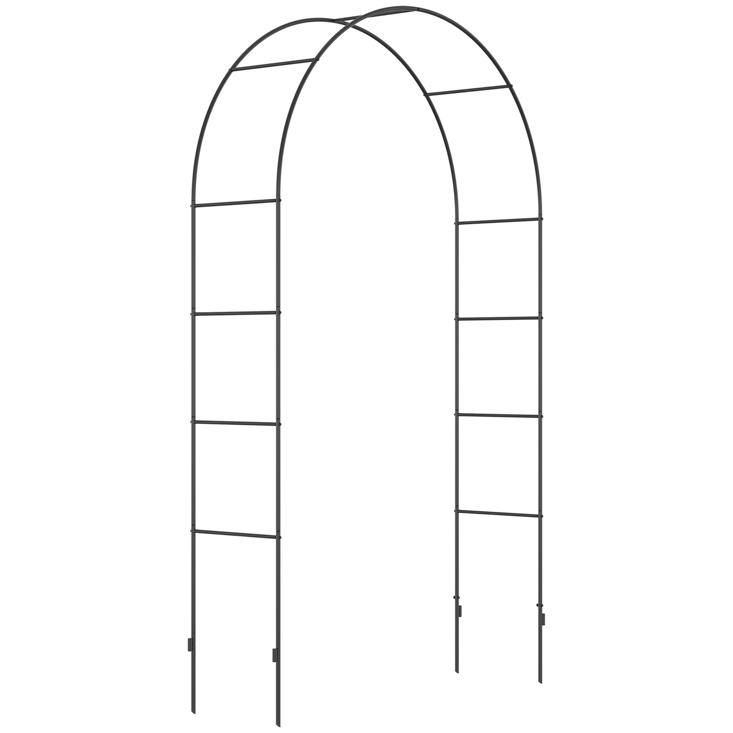 Metal garden arch for climbing plants - Black, 140x40x240 cm