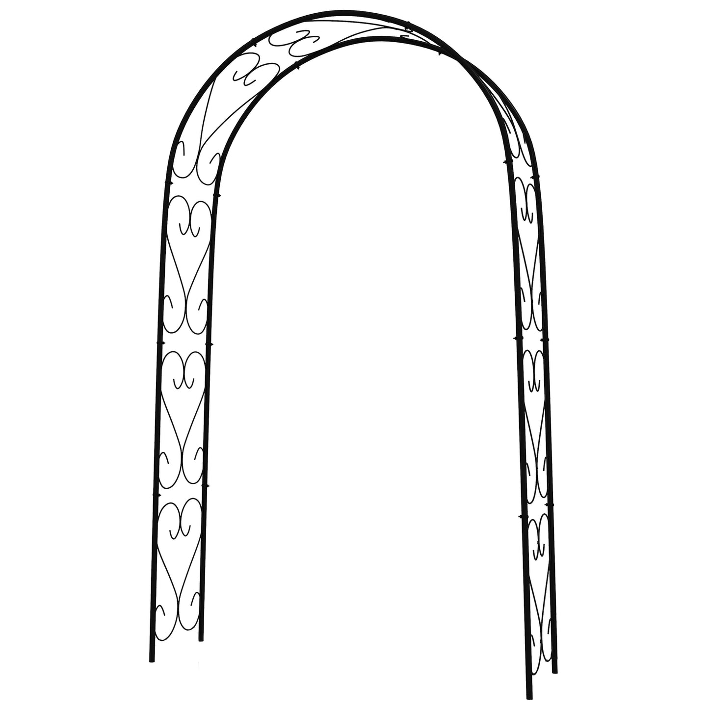 Steel garden arch for climbing plants, 125x37x230 cm, Black