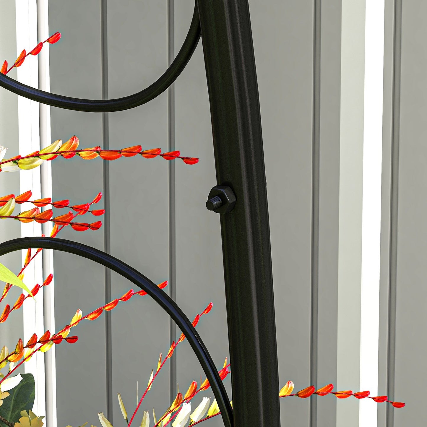 Steel garden arch for climbing plants, 125x37x230 cm, Black