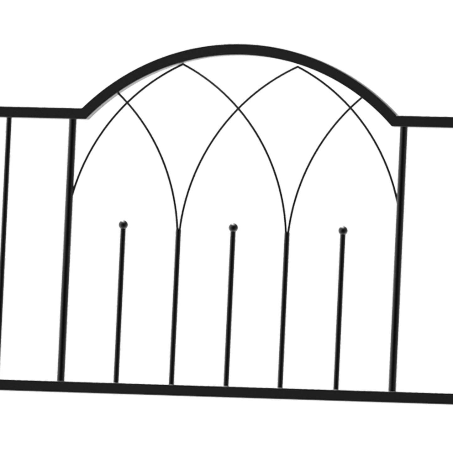 Metal garden arch with bench - Black, 121 x 50 x 203 cm
