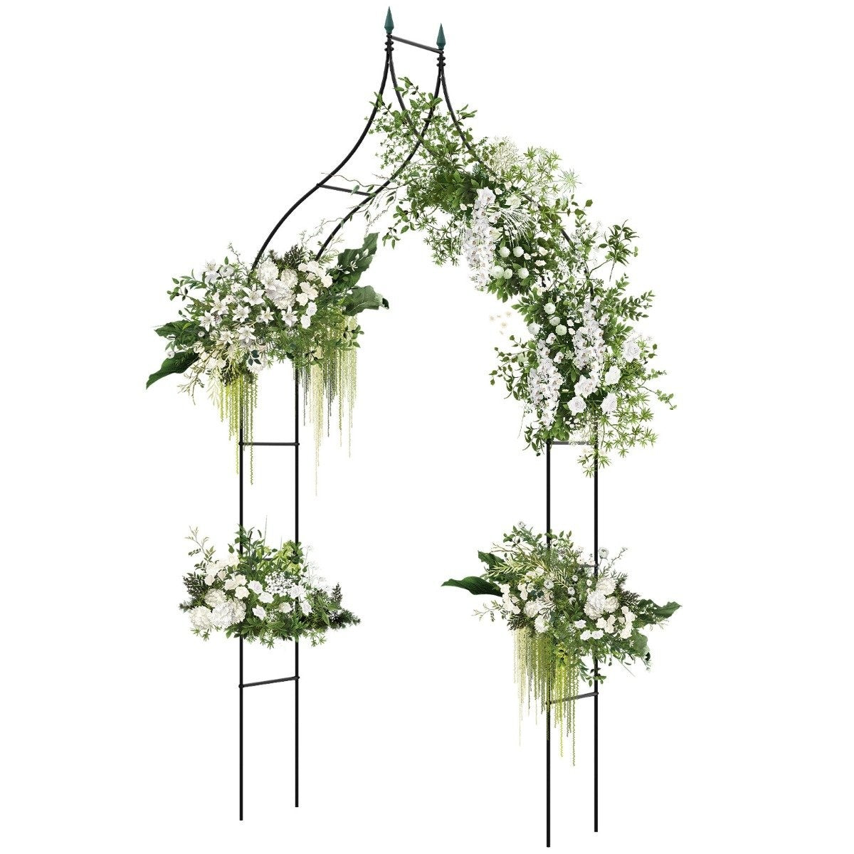 Rose arch metal garden arch in Gothic style archway rose trellis 125 x 39 x 287 cm