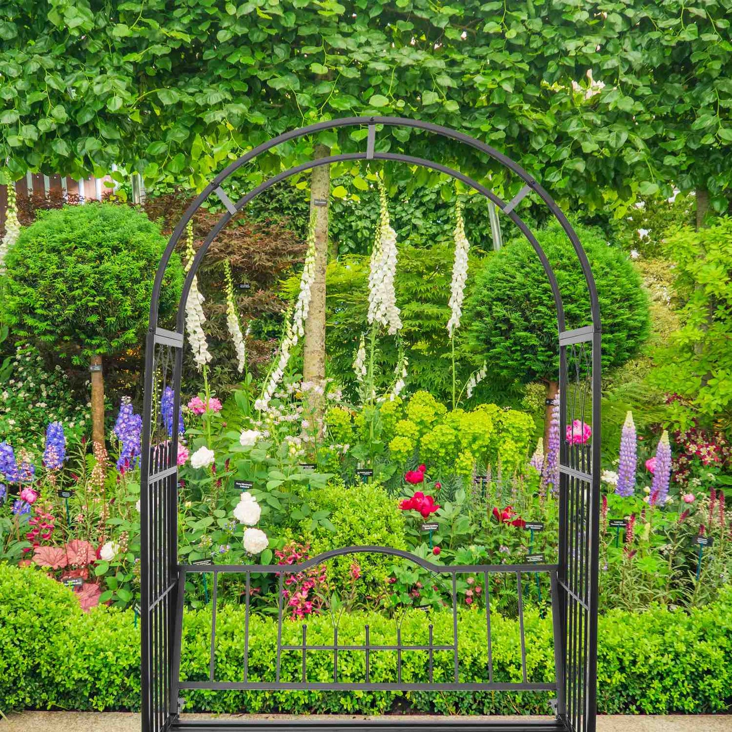 Rose arch with bench