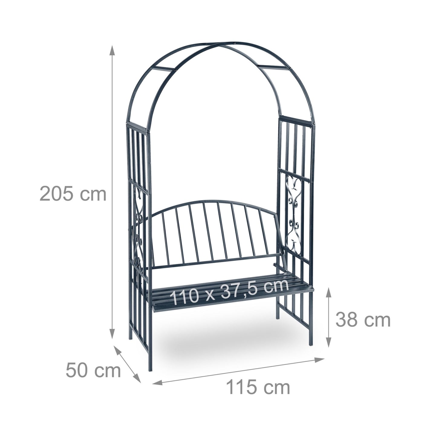 Rose arch with bench seat for 2